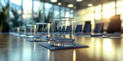 Closeup Of Empty Glasses On Conference Table In O 5ab08298 Ea5c 4ad1 8e4a Dcd5f32a9a72 3 Gigapixel Standard 6x