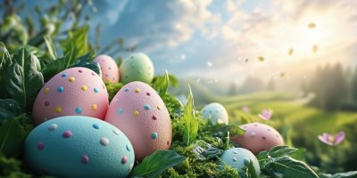 Collection Of Pastel Eggs Nestled Among Fresh Gre 75a24097 390f 4d91 Ae83 B35b31cb2f5d 1 Gigapixel Standard 6x