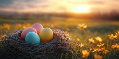 Colorful Easter Eggs In A Nest At Sunset On A Cou 0aab1513 64a0 47c3 Bf2a 3d0041ee8c8f 3 Gigapixel Standard 6x