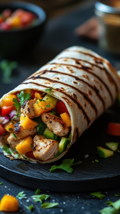 Colorful Grilled Chicken Wrap With Fresh Fruit Sa 31cb6189 C332 4169 B95c 2762c4b692ea 3 Gigapixel Standard 6x