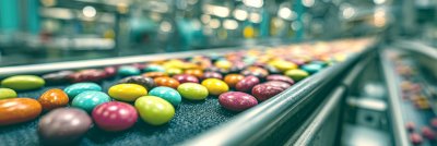 Colorful Candies On A Production Line In A Factory. 9e0cedde C1b5 48e8 934d Ca5c9496c5ad 3 Gigapixel Standard 6x Tealorange