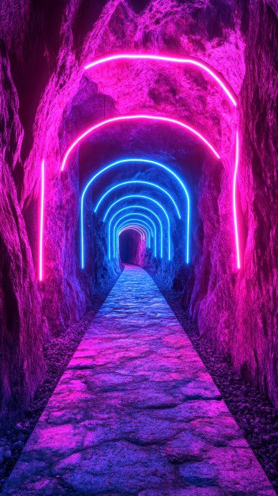 Colorful Illuminated Tunnel With Vibrant Neon Light 1e54cc50 E5f3 4821 93bf 15bafd648693 3 Gigapixel Standard 6x Stylut