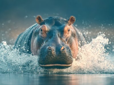 Common Hippopotamus Or Hippo Hippopotamus Amphibi C8241ec5 516f 43ce 8106 6b491ee55372 0 Gigapixel Standard 6x Tealorange