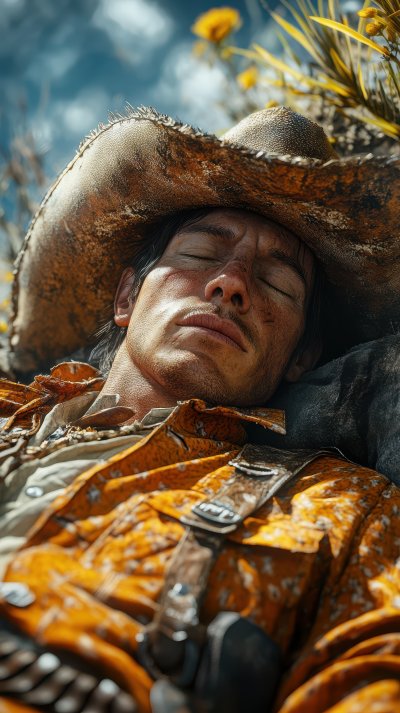 Cowboy Lying Down. Cowboy. Ultra Realistic. Photo B2c0c87c Fe01 48a9 858e E62b144d1385 0 Gigapixel Standard 6x