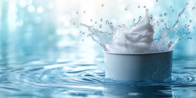 Cream Pot And Water Splash. Concept Beauty A 55d2e19e 7084 479b Bb67 92be7e3dab83 3 Gigapixel Standard 6x