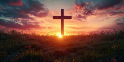 Cross Behind The Ears At Sunset. Ascension Day Co A479bb71 5ae4 4c9e 91ac 2bf603e170ff 2 Gigapixel Standard 6x