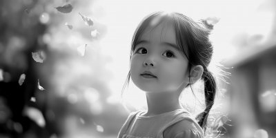 Cute Asian Little Girl Outdoors. Cute Toddler. Ul 1b803861 A60f 48af Acb0 29331b4d5622 2 Gigapixel Standard 6x Bw