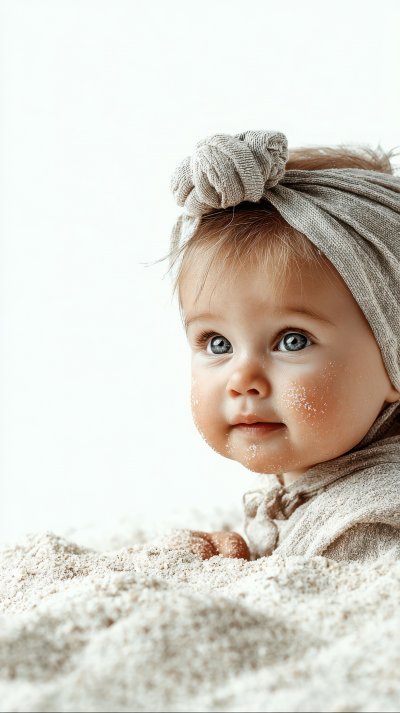 Cute Little Baby On White Background. Cute Baby. A0340148 77d9 49c0 8f6d 29bc33d53a13 1 Gigapixel Standard 6x