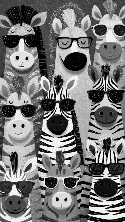 Cute Zebras And Sunglasses For Every Cute Illust D59e958c 2b22 441f 8785 A466c624290c 3 Gigapixel Standard 6x Bw