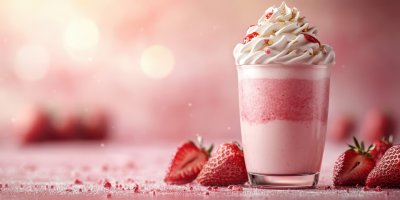 Delicious Strawberry Milkshake Decorated With Whi 542de16c 2874 4e11 Ad44 Fe181b8ef6e2 2 Gigapixel Standard 6x