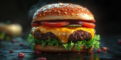 Double Cheeseburger With Fresh Veggies. Juicy Bur C7e976d2 917d 4b1c 9388 5c136f95a38b 2 Gigapixel Standard 6x