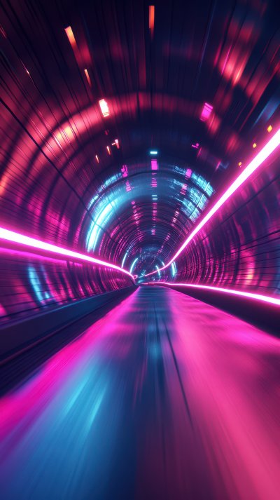 Driving Through A Neon Lit Tunnel At High Speed. Ne 6beb9348 A6c4 42d8 831d F5e3faa203b4 2 Gigapixel Standard 6x