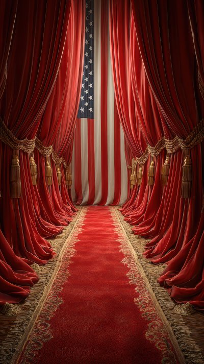 Empty Red Carpet Under Gold Curtains. Empty Red C 5c90f766 Ab6d 443f 9bfd 430d02821a5c 2 Gigapixel Standard 6x