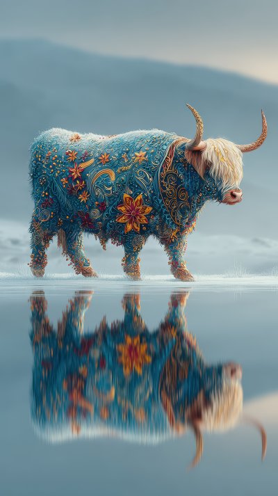 Festive Highland Cow Adorned With Ornaments In Sno 04606dcf 2c70 4526 A58b 5b972031a94f 2 Gigapixel Standard 6x