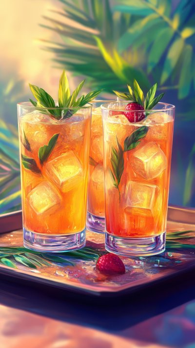 Four Glasses Of Cocktail On A Serving Tray Tropical Drink Ultra Realistic Photorealistic Ar 9 16 Stylize 250 1737761741 Gigapixel Standard 6x