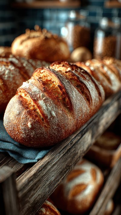Fresh Bread On Shelves In A Bakery. Bread Baking Facto 18977a55 Ed29 47ea 96d2 9c08cf684cca 2 Gigapixel Standard 6x