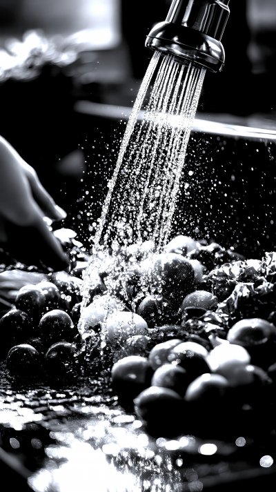 Fresh Vegetables Being Washed Under Faucet Kitche C12046c3 D61b 4bee Aa72 5835249fd629 2 Gigapixel Standard 6x Silver
