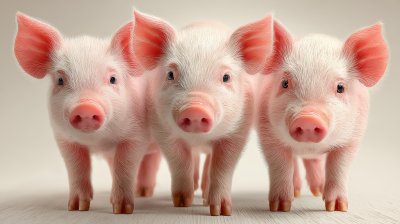 Front View Three Cute Pink Piglets Standing Side B 08b21a05 Fe96 4df3 9101 7423eebebb46 2 Gigapixel Standard 6x