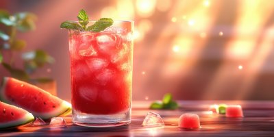 Glass Of Delicious Watermelon Drink With Mint Ice 52c1d39f C186 4c6c 89d7 13752d678c3b 1 Gigapixel Standard 6x