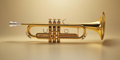 Golden Trumpet Isolated On White. Golden Backgrou 0c9f4f87 0fdb 43e9 9b58 16b17bb266f2 2 Gigapixel Standard 6x