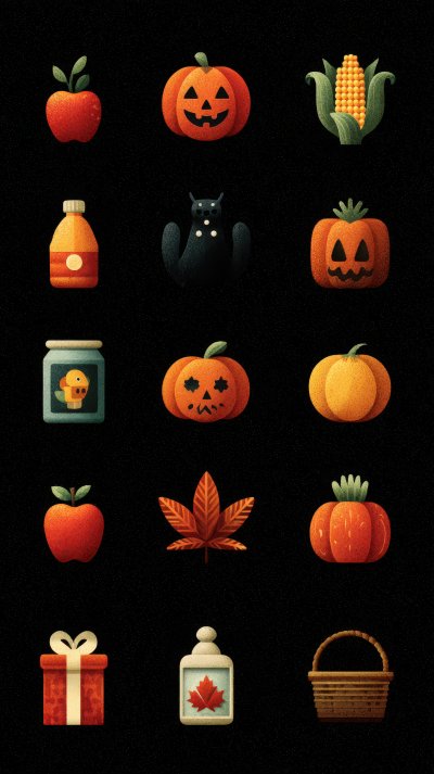 Halloween. Thanks Giving Icon Set. Illustration 9a2d131b C7a6 4d1d 9095 55e003d17910 3 Gigapixel Standard 6x