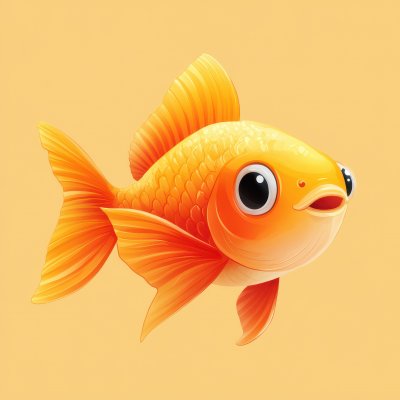 Happy Orange Cartoon Fish Glossy Finish. Fish Log 9307ac6d 32bc 44a6 93dc E43e729a5fbd 1 Gigapixel Standard 6x