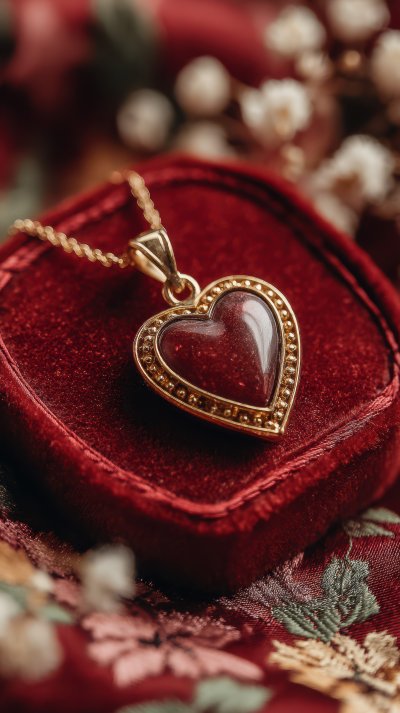 Heart Shaped Gold Pendant Necklace Displayed In L 5e69f6d2 A99b 4e1c 8a6d 70b25951e632 2 Gigapixel Standard 6x
