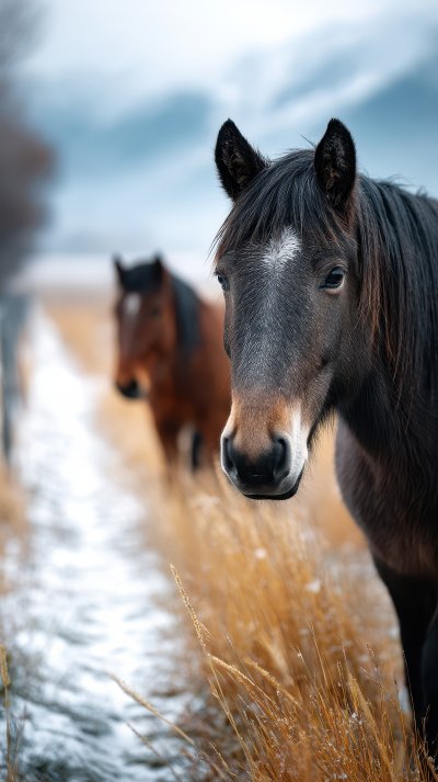 Hearty Icelandic Horses Walk Across Meadow Of Sno 1497a985 C242 4749 A900 A47a79247073 0 (2) Gigapixel Standard 6x