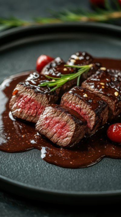 High Angle Slices Of Delicious Beef With Chocolat Dcb69fcc D2a3 4153 A327 553cf3781c74 1 Gigapixel Standard 6x