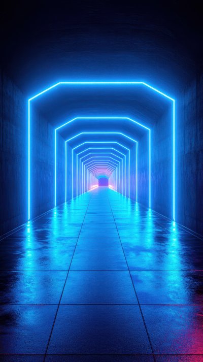 Illuminated Tunnel With Glowing Blue Neon Lights Cr A7d7b47f C2cc 4f7d 9d63 3efdc365cc41 1 Gigapixel Standard 6x