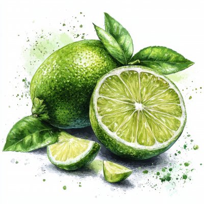 Lime Drawing Hand Painted With Ink Brush. Pn 118897a9 8863 4f7e Ae43 29f7bb4cc1ea 2 Gigapixel Standard 6x