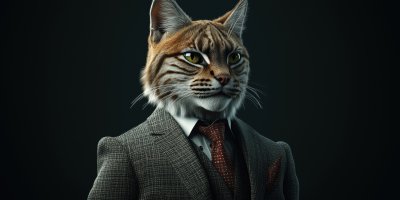 Lynx In A Suit Cat Sharp Fur Ultra Realistic Photorealistic Ar 2 1 Stylize 250 V 6 1 1737468544 Gigapixel Standard 6x