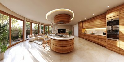 Modern Kitchen With Kitchen Island Panorama. 5f1a61c1 7b6b 4979 Ac9a 2410d86ff5d2 1 Gigapixel Standard 6x