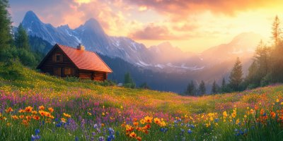 Mountain Cabin Nestled In A Vibrant Wildflower Me D984962d 7ecb 476c 9316 6bb9f181ca90 0 Gigapixel Standard 6x