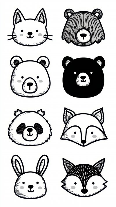 Outline Of Animal Faces Including A Cat Dog Rabb B509ea3d 5cf8 48a0 Bd71 00b17bbf21e0 1 Gigapixel Standard 6x