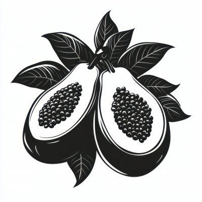 Papaya Icon Black And White. Food Logo Icon. E35a699d E4bc 4aa9 A860 56603336f9b8 0 Gigapixel Standard 6x