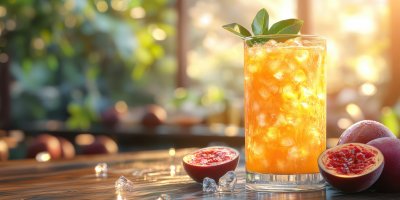 Passion Fruits Cool In The Glass On The Wooden Ta 650d0364 28ad 47ab A8e7 5f7c83083dcf 3 Gigapixel Standard 6x