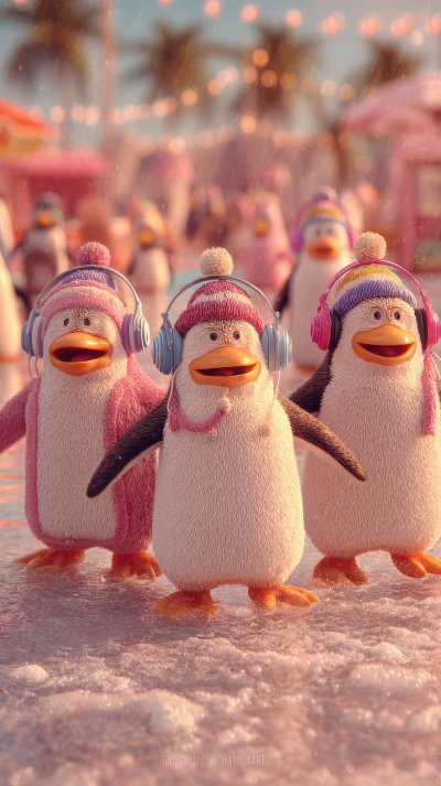 Penguins Grooving In The Snow. Penguins Wearing C 93854ff2 8e92 44e4 Af94 76cf4860e2e2 0 Gigapixel Standard 6x