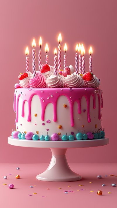 Pink Birt Ay Cake With Candles And Different Dec 4b0d924c C95c 4fda Be26 7352d8a66d56 2 Gigapixel Standard 6x