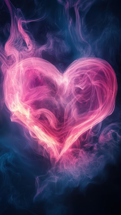 Pink Neon Heart Outline On Black Background. Abstra 4c0b763f 2a52 4079 9079 7f951f531028 2 Gigapixel Standard 6x