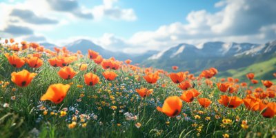 Poppies Blooming On Hillside. Wildflower Meadow. 865471e7 82ea 41c4 Aba9 49dacccde8c0 2 Gigapixel Standard 6x