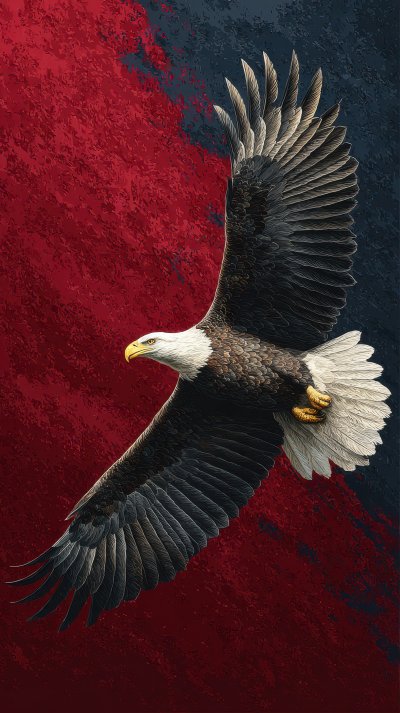 Powerful Bald Eagle Spreading Wings Against Patr 71e94ddb 3881 4afe 96f0 Bc1d5b3851ff 2 Gigapixel Standard 6x