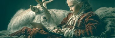 Preparation For The New Year. Elf With A Deer. El Eb905015 Dc2b 4a3d Ad4b D5c37dbb68f4 0 Gigapixel Standard 6x Tealorange