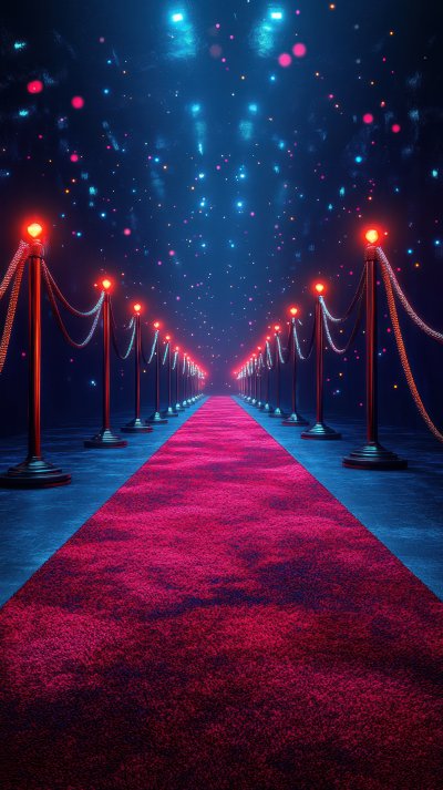 Red Carpet With Ropes And Glowing Lights On Both 92c00495 4edb 4a5f A5ff 19f8e0dda1f2 3 Gigapixel Standard 6x