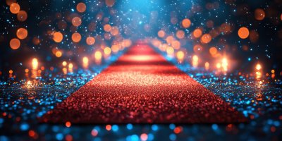 Red Carpet With Sparkling Lights And Bokeh. Red Car 1f597091 8ba2 48a7 A1ac 46159e7b225f 2 Gigapixel Standard 6x