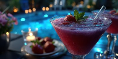 Refreshing Cocktail Near Swimming Pool Close Up. D451b231 71de 419a 8d47 F1b936a4b029 1 Gigapixel Standard 6x