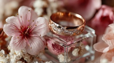 Ringe In Glasbox Mit Blumen. Jewelry Close Up. Ul 975a7942 60e9 4d6a 8604 5bac970eddba 0 Gigapixel Standard 6x