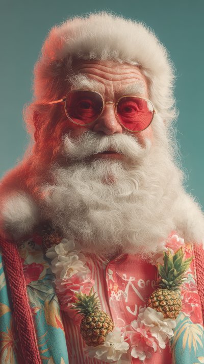 Santa Claus In Sunglasses Enjoying A Tropical Chr 6206c95a 06a0 49e0 8b3f 97888701f058 3 Gigapixel Standard 6x