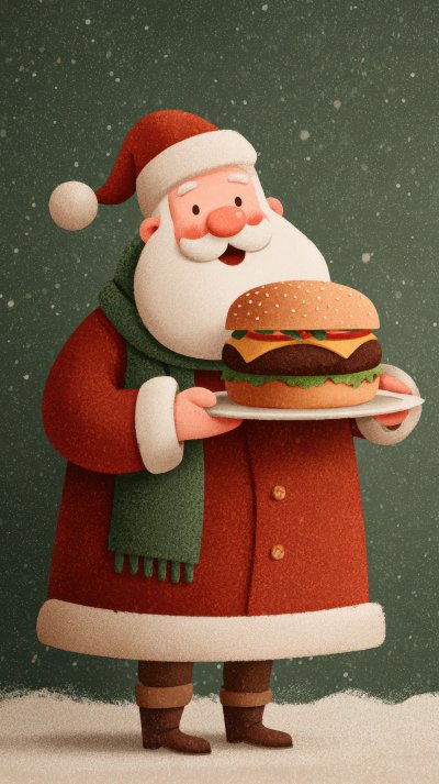 Santa Claus Showing A Big Tasty Burger With Christ 56a62ec1 94fd 48cf Bd23 B14ada9f8eb5 0 Gigapixel Standard 6x