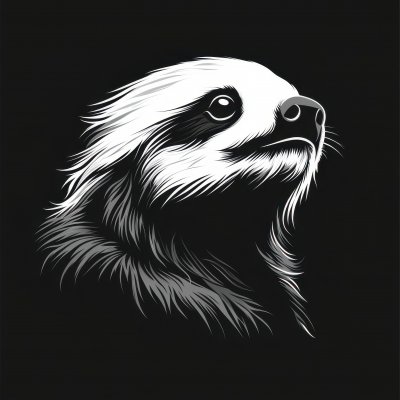 Serene Sloth A Minimalist Black And White Lo 5186e4ed 2ae9 45b9 862c D19538769034 3 Gigapixel Standard 6x